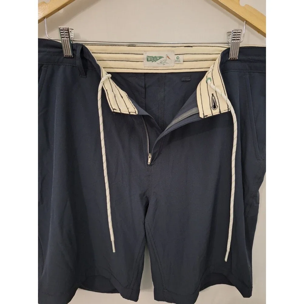 Huckberry Wellen Men's Board Shorts Size 38 Navy Swim Beach Surf Golf Sports